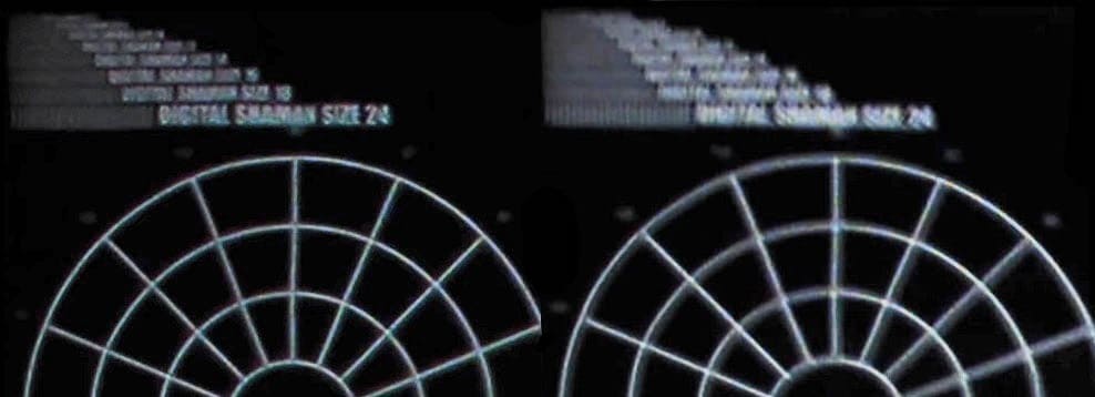 Резкость на краю до удара и после. Кадры из видео